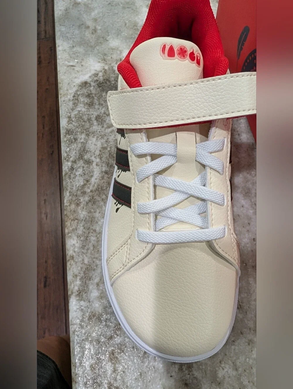Adidas Special Edition Home Alone Kids Cream & Black Classic  Sneakers